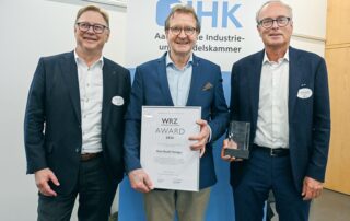 Preisträger Hans-Ruedi Hottiger, WRZ-Präsident Peter Gehler, Roland Hallwyler